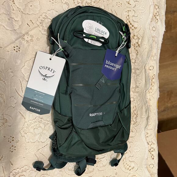 Osprey Raptor Jr Mountain Biking Backpack Hydraulics Reservoir Green NWT - Picture 1 of 7